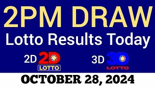 Lotto Result Today 2pm Draw October 28 2024 Swertres Ez2 PCSO Live Result [upl. by Leilah]