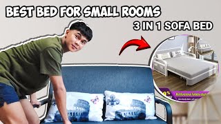 BEST BED FOR SMALL ROOMS  MULTIFUNCTIONAL SOFA BED  3 in1 SOFA BED sofa bed amp storage [upl. by Ymeon]