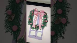 Drawing Christmas wreath christmasillustration ipadillustration procreatetutorial [upl. by Nathanson81]