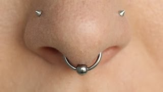 Septum piercing  przekłucie przegrody nosowej [upl. by Jarred]