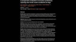 26 A prospective evaluation of succinct prednisone tapering after brain tumor irradiation in dogs [upl. by Tterb578]