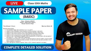 Maths Basic Sample Paper Solutions class 10  Session 2022 2023  Maths sample paper solutions [upl. by Halyahs843]