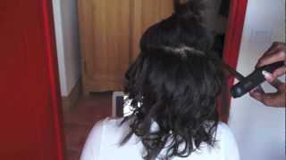 Lissagebouclage des cheveux en transition avec repousses  GHD [upl. by Vada]