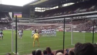 Dimitri Payet Goal freekick Vs Crystal Palace 020416 Wayne Hennessey POV [upl. by Leakim697]