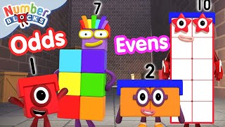 Odd Side Story amp Odds and Evens compilation  Learn about Odd and Even numbers  Numberblocks [upl. by Barber647]