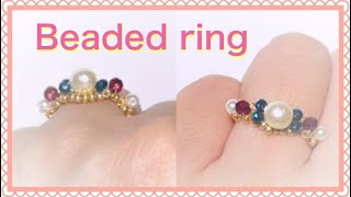 【Beaded ring】DIYビーズリング6mm3mm2mm110 [upl. by Patric]