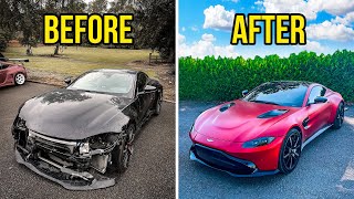 FULL BUILD  REBUILDING A CRASH DAMAGED 2019 ASTON MARTIN VANTAGE [upl. by Onaimad187]