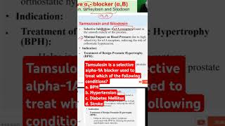 Tamsulosin is a selective alpha1A blocker used to treat which of the following conditions [upl. by Celeste]