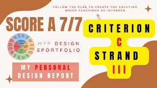 IB MYP Design ePortfolio Report Criterion C Strand iii Walkthrough [upl. by Norabel]