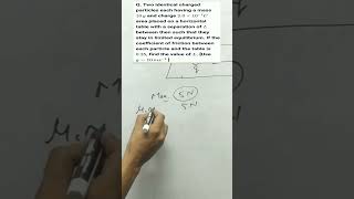 Two identical charged particles each having a mass 10 g and charge 20×10−7C are placed on  Jee [upl. by Nedearb536]