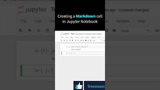 Learn to create a Markdown cell in Jupyter Notebook Python Shorts [upl. by Cardwell532]