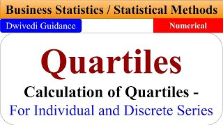 Quartiles Calculation of quartile quartiles of individual series quartiles of discrete series [upl. by Eseilana19]