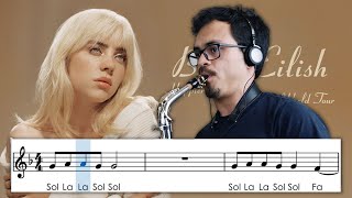 Sax alto  Lovely de Billie Eilish partitura com notas [upl. by Jens]