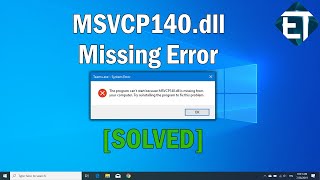 How to Fix MSVCP140dll Missing in Windows 10 8 7 2 Fixes [upl. by Sheaff200]