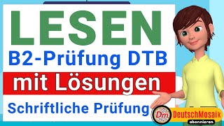 Lesen B2  Prüfung für den Beruf  DTB  Schriftliche Prüfung mit Lösungen  2024 [upl. by Ilajna]