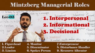 Lec3 Mintzberg Managerial Roles Principles of Managerial Finance BBAMBA [upl. by Ocnarfnaig417]