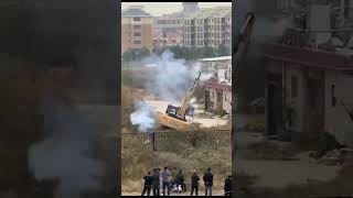 election electrical viralvideo prank funny dance JCB stuck in Electric ⚡tree [upl. by Colbye4]