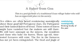 A Baker from Goa  Glimpses of India Part 1  Class 10 English  First Flight [upl. by Gulgee]