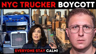 Massive Trucker Boycott Hits NYC [upl. by Nochur425]