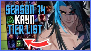 SEASON 14 KAYN MATCHUP TIER LIST [upl. by Suhcnip]