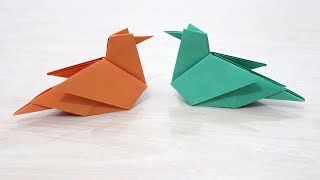 Cute Origami Bird Tutorial  How to Make a Paper Bird Easy [upl. by Aluino]