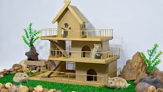 Hamster House  DIY Mini Hamster Castle Lovely and Easy Made From Cardboard For Our Pets [upl. by Dell]