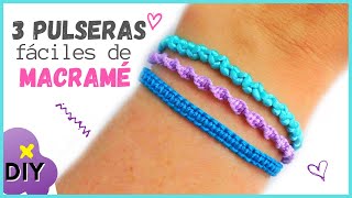 ✅ Como hacer Pulseras de Macramé Fáciles 💙 Curso de Bisutería 7 [upl. by Ahsercul]