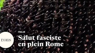 En Italie les néofascistes effectuent des saluts lors de leur rendezvous annuel à Rome [upl. by Odraccir]