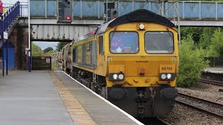 66705 opening up through Church Fenton on it’s way up to Colton Jn to help out with the track work [upl. by Maclay253]