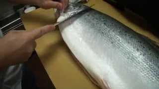 How To Fillet a Whole Salmon  How To Make Sushi Series [upl. by Bray]