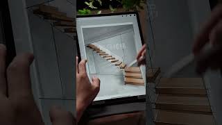 How to create a staircase effect in 10 minutes iPadHandpaintingdesigner procreatepainting [upl. by Keri]