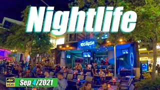 Nightlife of Platanias Crete Greece 2021 4K UHD [upl. by Obala541]