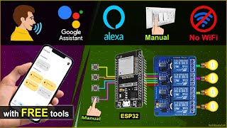 IoT based ESP32 projects using Google Assistant Alexa amp Sinric 2024 [upl. by Macleod]