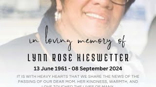 funeral service of our late sister Lynn Kieswetter [upl. by Enenej890]