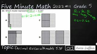 5th Grade STAAR Practice Decimal Division with Models 53F  5 [upl. by Lurline]