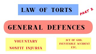 explanation of general defences available in tort tort law llb cu [upl. by Gaw954]