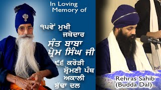 Rehras Sahib Budda Dal Version  Bhai Sahib Singh Marriawale Guru Nanak Dal [upl. by Weston]