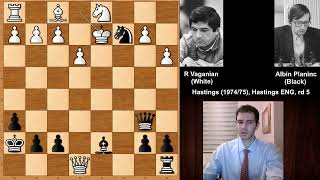 Amazing Chess Game Rafael Vaganian vs Albin Planinc  Hastings 1975 [upl. by Elylrac]