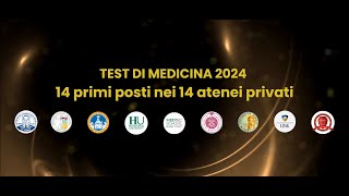 Test di Medicina 2024 14 primi posti nei 14 atenei privati [upl. by Anos]