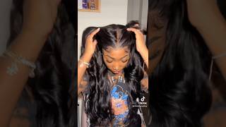 Lace front wig install🥰 wigs fyp lacefrontwig hairtutorial hairstyle [upl. by Atnima219]