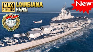 New battleship Louisiana wins with Solo Warrior  World of Warships [upl. by Sparke]