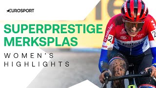 Superprestige Merksplas Highlights Ceylin del Carmen Alvarado battles Lucinda Brand in THRILLER🍿 [upl. by Kinnie]