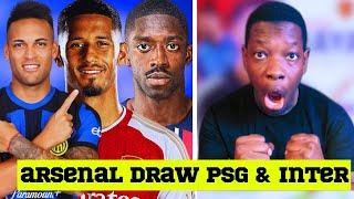 Arsenal GET Psg amp Inter Milan In Champions League Draw [upl. by Gawen]