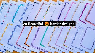 20 BEAUTIFUL BORDER DESIGNSPROJECT WORK DESIGNSA4 SHEETFILEFRONT PAGE DESIGN FOR SCHOOL PROJECTS [upl. by Howes297]