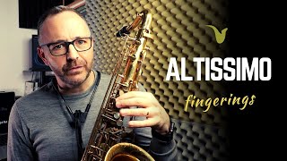 ALTISSIMO Fingerings and Warmups for Alto and Tenor Saxophone [upl. by Lubet823]