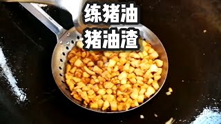 How to make Pork Lard and Cracklings 如何炼猪油猪油渣拌饭板面炒饭炒菜 for stir fry or with noodles or rice [upl. by Loar26]