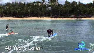 ALFRED and CAROL RASCON SURFING in Waikiki [upl. by Onileba]