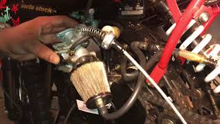 Changing throttle cable on Carb Apollo 125ccDb007SSRTaoTaolifanPitster Dirt bike PART 2 [upl. by Inavihs]