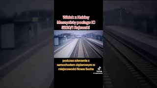 Moment zderzenia Pociangu z Ciężarówka widok z kabiny pociągu maszynisty [upl. by Eylk]