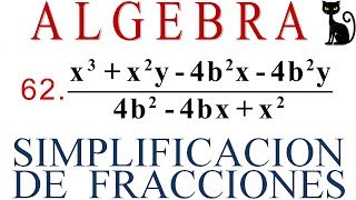 Simplificación de fracciones con término polinomiales Baldor 11961 y 62 [upl. by Lina]